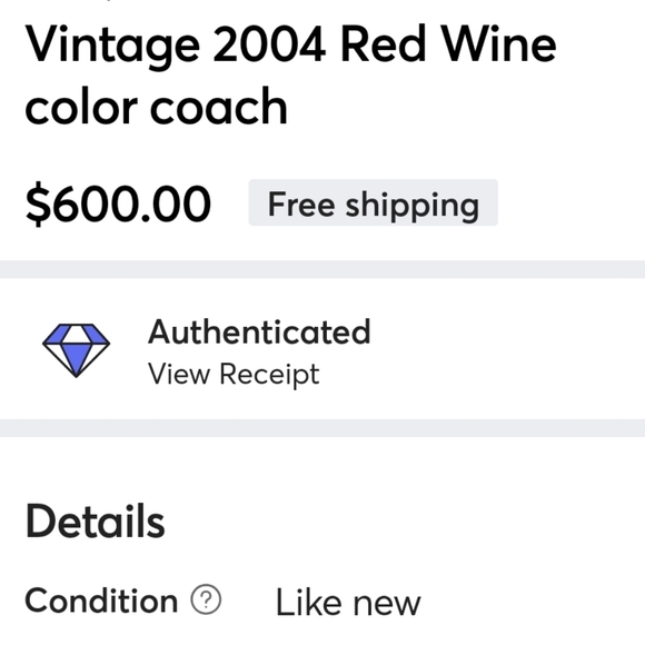 Vintage Like New! 2004 Red Wine color Coach. NºDO43-9570 - Picture 16 of 16